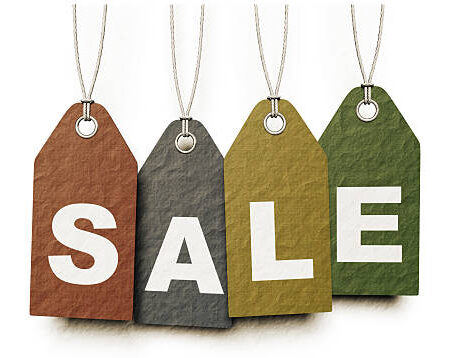 colored paper tags SALE